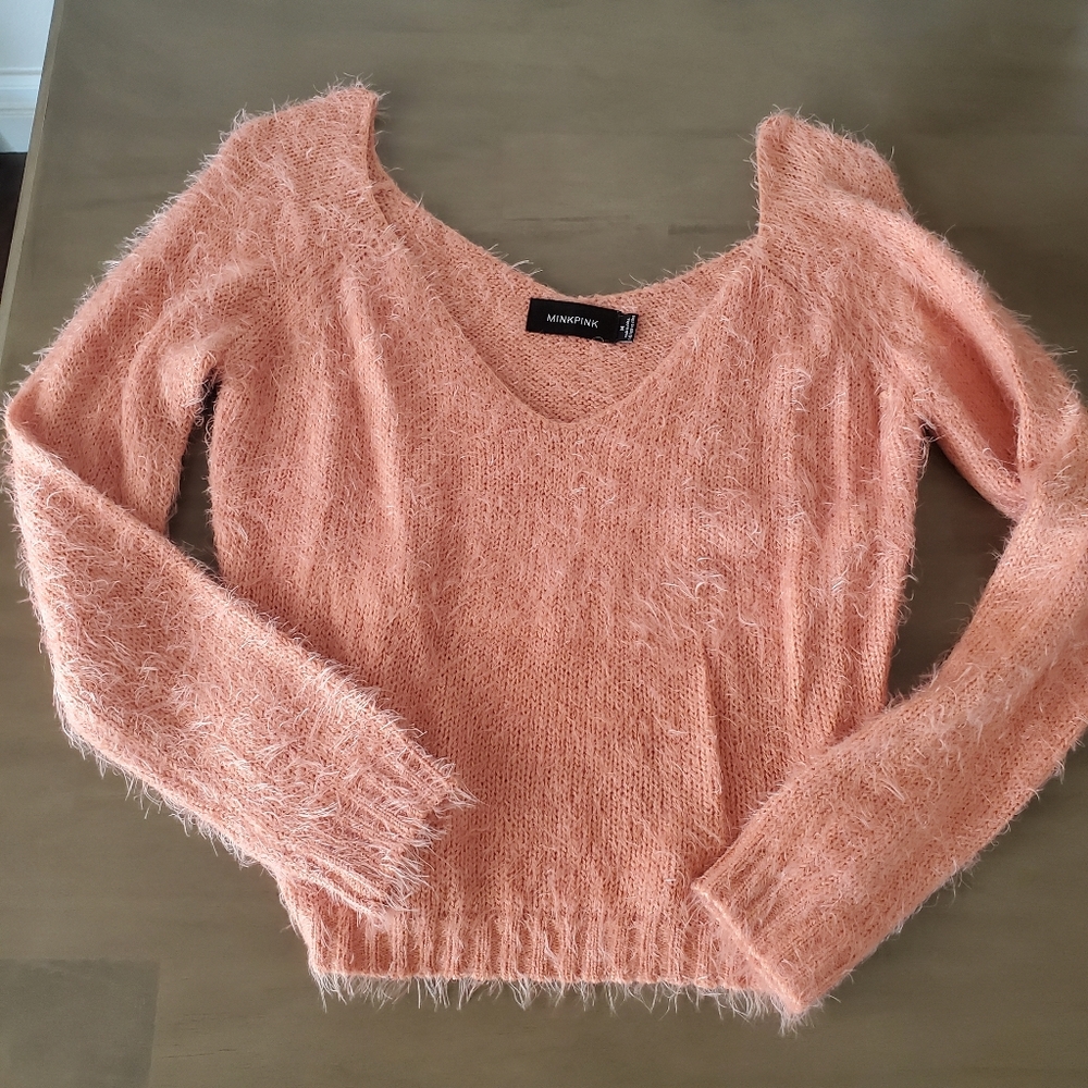 MINKPINK Fuzzy Vneck Sweater